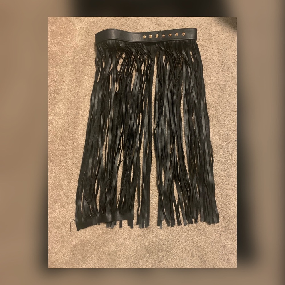Leather wrap around skirt